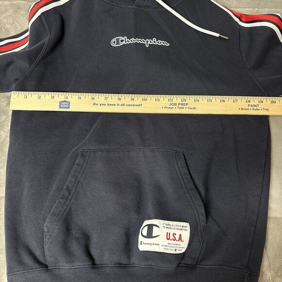 Champion Women’s Legacy Sport Tech Hooded Sweatshirt W/arm Strips Size Small - Picture 6 of 8